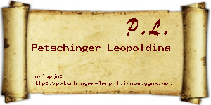 Petschinger Leopoldina névjegykártya